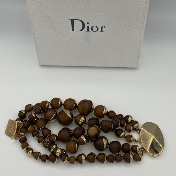 Rare Dior Mis En Dior Wood & Gold Bracelet - Picture 3 of 8